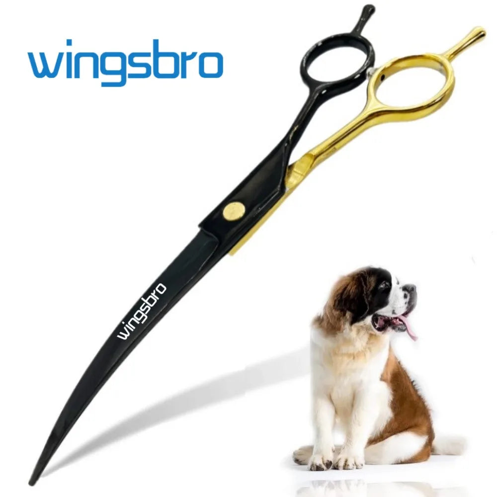 7.5" Curved Dog Grooming Scissors , Professional Pet Curved Scissors Dog Scissors Cat Curved Scissors