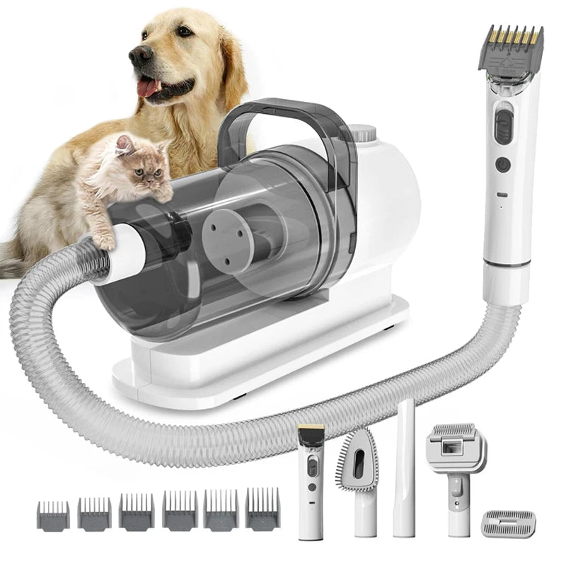 6 In 1 Pets Grooming Kits & Dog Hair Vacuum Powerful Suction for Long or Short Hair Dog Shavers Pet Vacuum Groomer for Dogs Cats